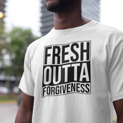 Fresh Outta Forgiveness | Unisex white tee