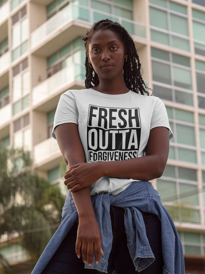 Fresh Outta Forgiveness | Unisex white tee