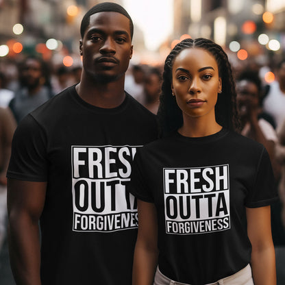 Fresh Outta Forgiveness | Unisex black tee