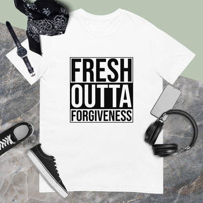 Fresh Outta Forgiveness | Unisex white tee