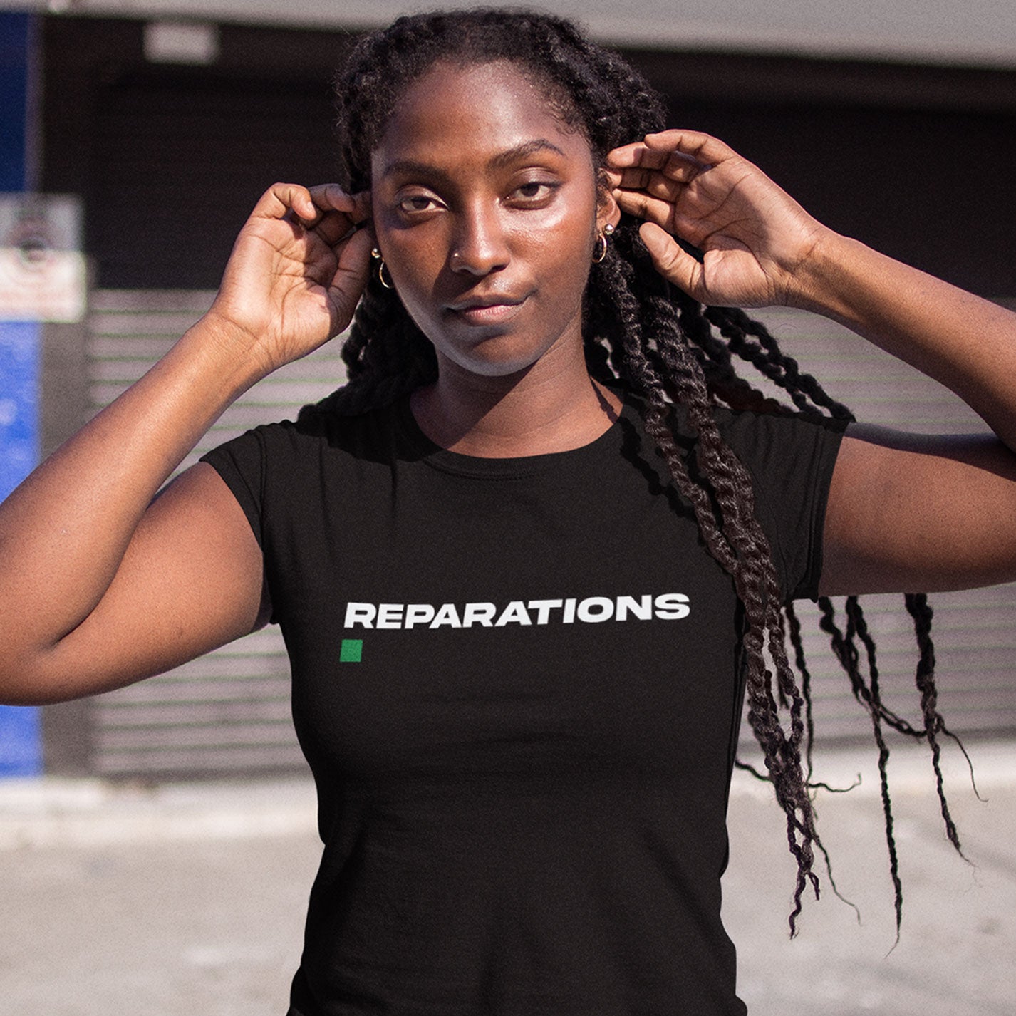 Reparations. | Unisex black tee